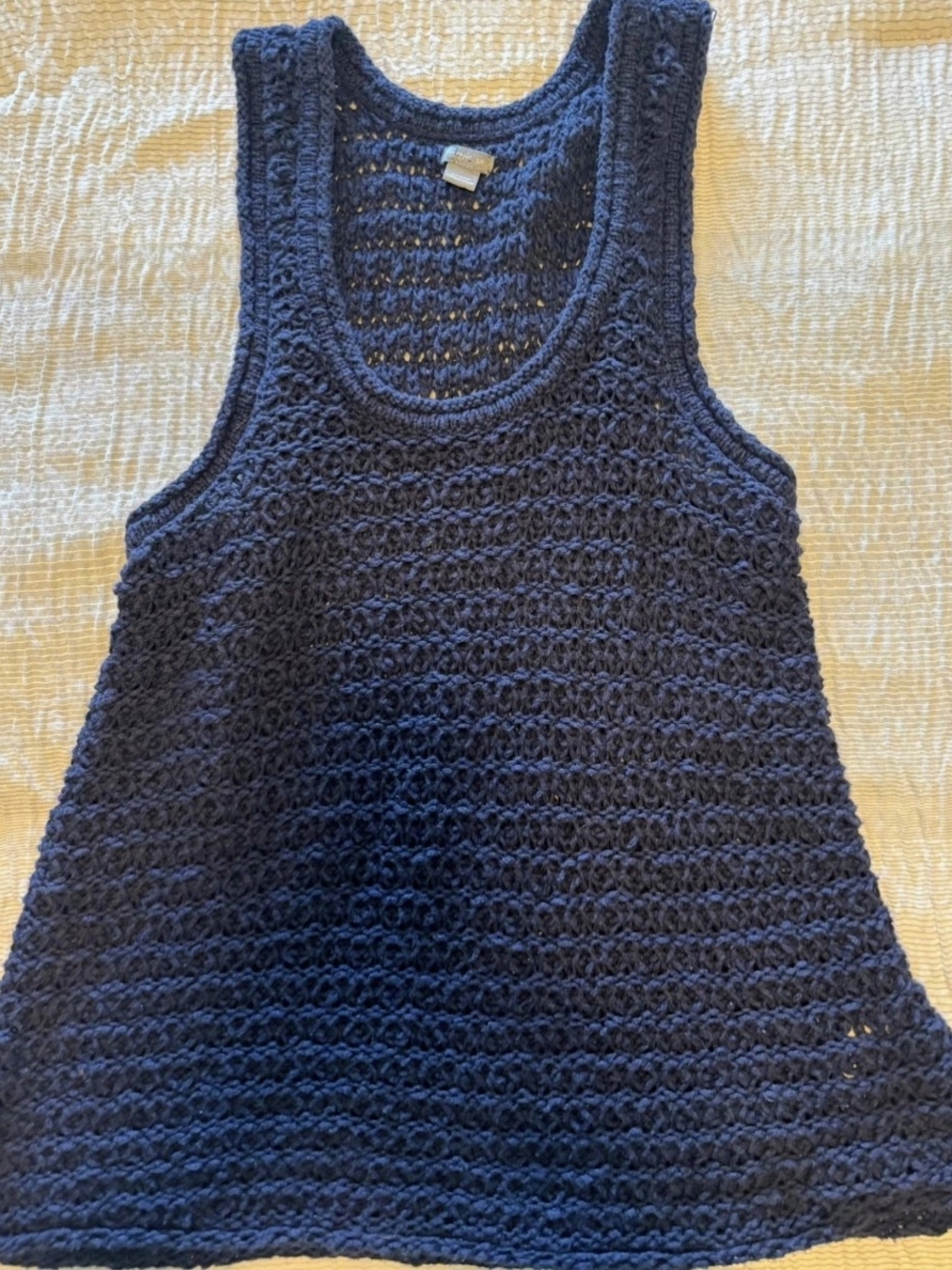 aerie Navy Crochet Tank Top